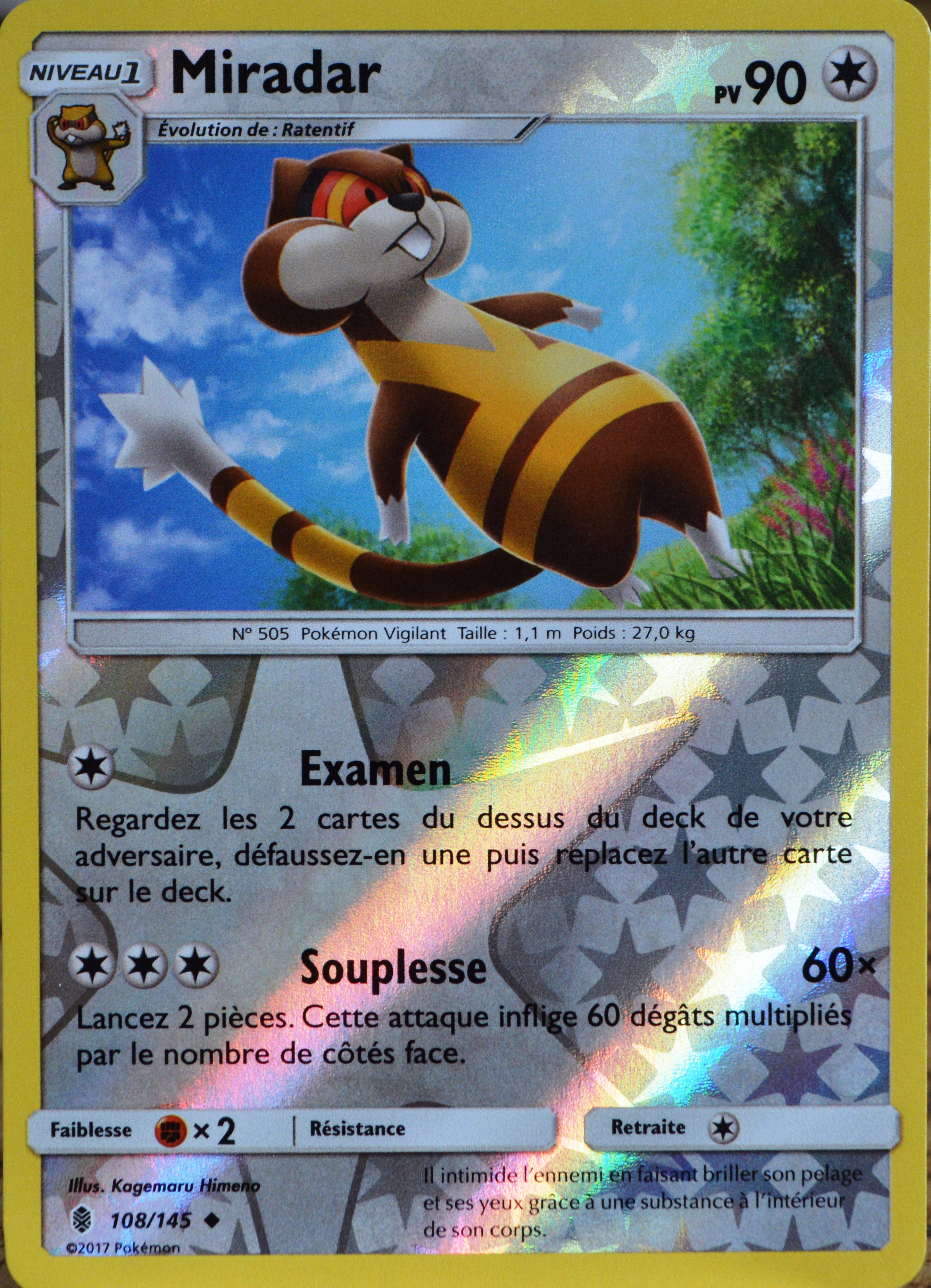 carte Pokémon 108/145 Miradar 90 PV - REVERSE SL2 - Soleil et Lune - Gardiens As - Photo 1/1