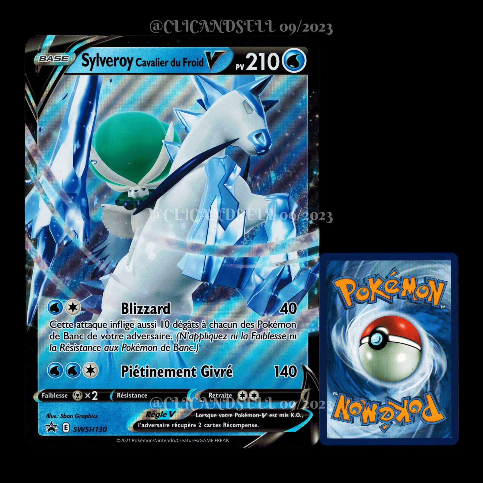 My-booster Pokémon - Scatola 10 Carte Francesi Sylveroy Cavalier Du Froid V (SWSH130) - Regno Di Ghiaccio