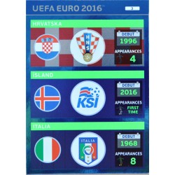 carte PANINI EURO 2016 #3 CRO - ISL - ITAL