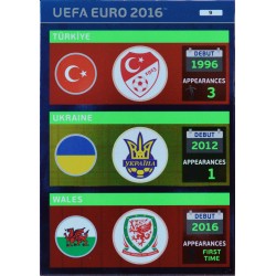carte PANINI EURO 2016 #9 TUR - UKR - WAL