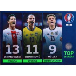 carte PANINI EURO 2016 #13 Lewandowski - Ibrahimovic - Müller