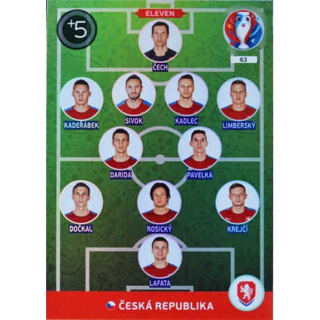 carte PANINI EURO 2016 #63 Eleven Czech Republic