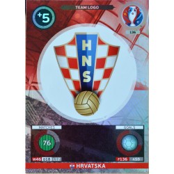 carte PANINI EURO 2016 #136 Team Logo Croatia