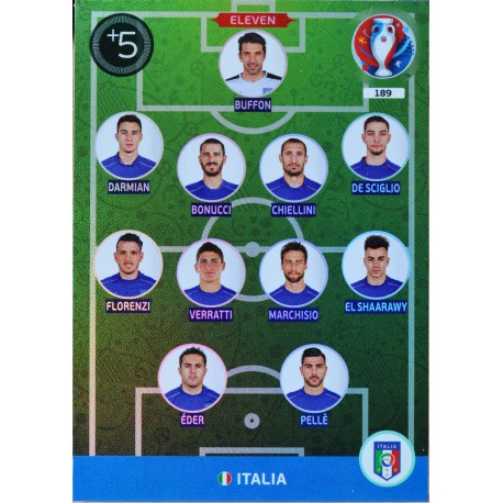 carte PANINI EURO 2016 #189 Eleven Italy