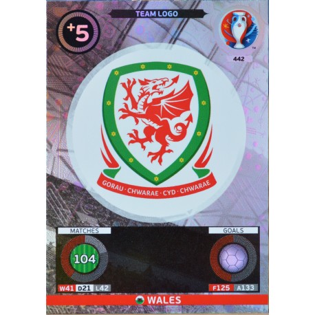 carte PANINI EURO 2016 #442 Team Logo WALES