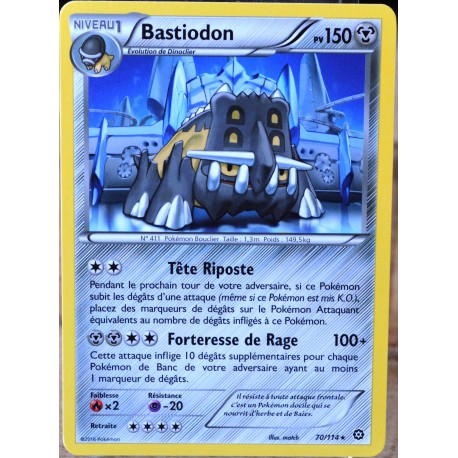 carte Pokémon 70/114 Bastiodon 150 PV XY - Offensive Vapeur NEUF FR