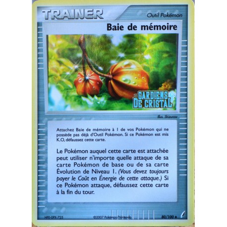 carte Pokémon 80/100 Baie de mémoire EX Gardiens de Cristal OCC FR