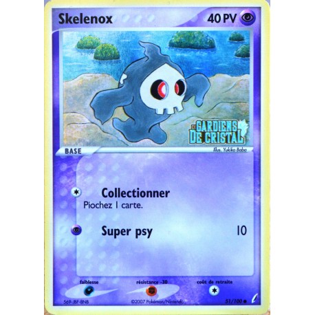 carte Pokémon 51/100 Skelenox 40 PV - HOLO EX Gardiens de Cristal OCC FR
