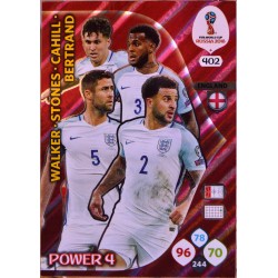 carte PANINI ADRENALYN XL FIFA 2018 #402 Walker- Stones- Cahill- Bertrand / England