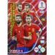 carte PANINI ADRENALYN XL FIFA 2018 #403 Carvajal- Sergio Ramos- Piqué- Jordi Alba / Spain