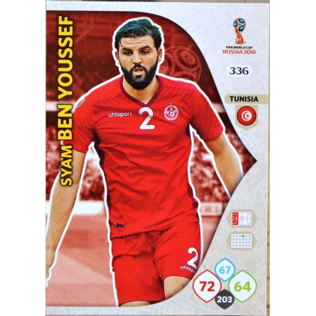 carte PANINI ADRENALYN XL FIFA 2018 #336 Syam Ben Youssef / Tunisia
