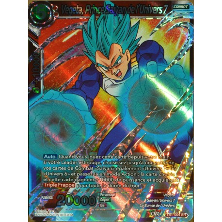 carte Dragon Ball Super TB1-004-SR Vegeta, Prince Saiyan de l'Univers 7 NEUF FR