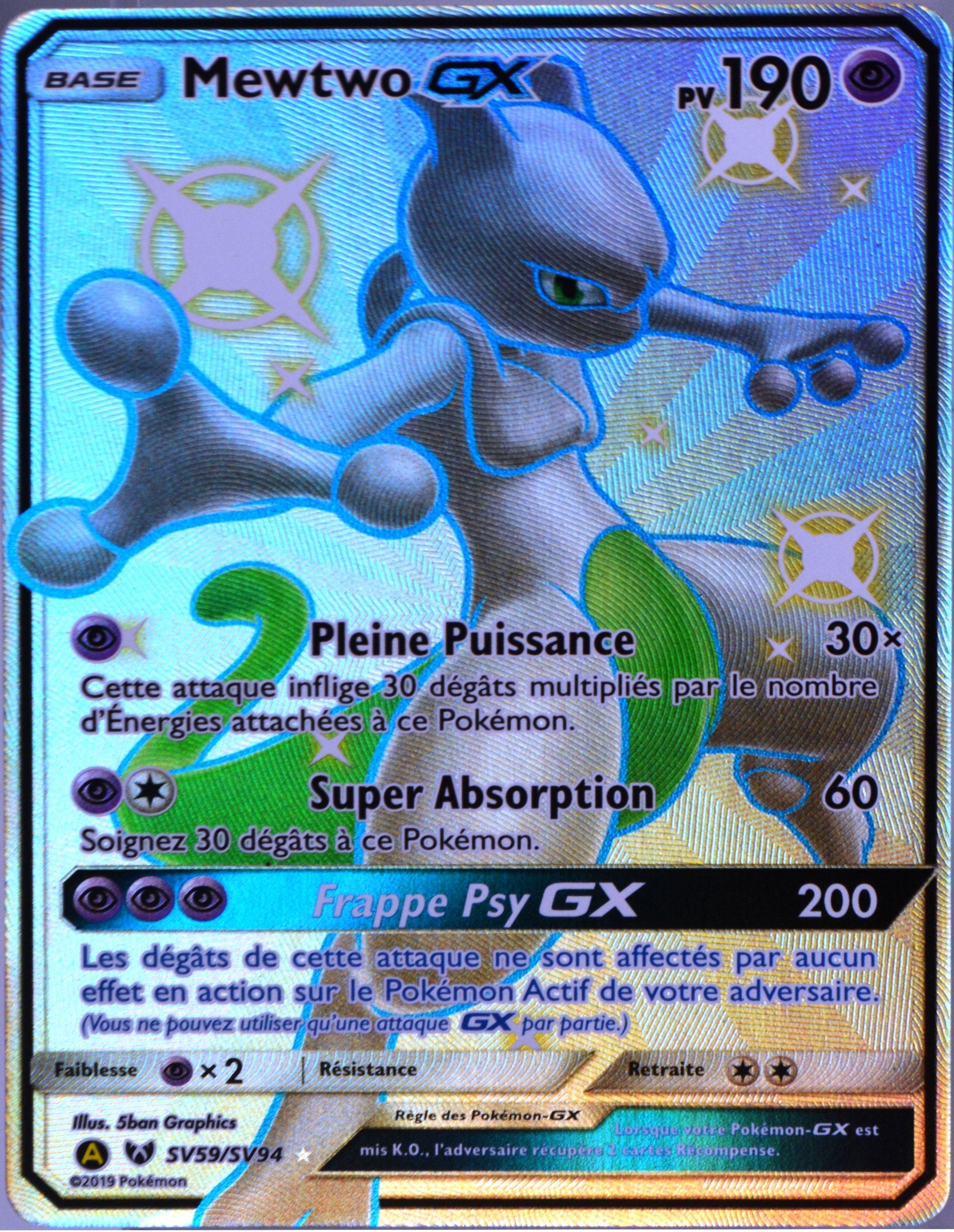 Carte Pokemon Sv59 68 Mewtwo Gx 190 Pv Shiny Sl11 5 Soleil Et Lune Destinees Occultes Neuf Fr Clicandsell