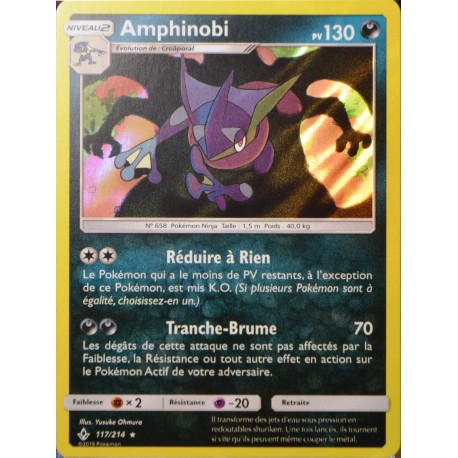 carte Pokémon 117/214 Amphinobi SL10 - Soleil et Lune - Alliance Infaillible NEUF FR