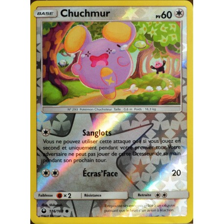 carte Pokémon 116/168 Chuchmur - REVERSE SL7 - Soleil et Lune - Tempête Céleste NEUF FR