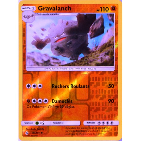 carte Pokémon 88/214 Gravalanch - REVERSE SL10 - Soleil et Lune - Alliance Infaillible NEUF FR
