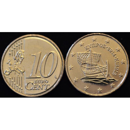 10 CENT CHYPRE 2014 UNC 100.000 EX.