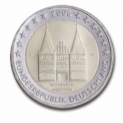 Allemagne 2 Euro commémorative 2006 - Schleswig-Holstein - Holstentor Lübeck - F - Stuttgart Allemagne 2006  7.200.000 EX.