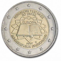 Allemagne 2 Euro commémorative 2007 - 50 ans du Traité de Rome - D - Munich Allemagne 2007  14.500.000 EX.