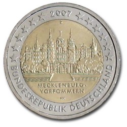 Allemagne 2 Euro commémorative 2007 - Mecklenburg-Vorpommern - Château de Schwerin - D - Munich Allemagne 2007  11.840.000 EX.