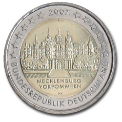 Allemagne 2 Euro commémorative 2007 - Mecklenburg-Vorpommern - Château de Schwerin - F - Stuttgart Allemagne 2007  11.850.000 EX