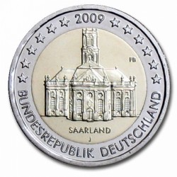 Allemagne 2 Euro commémorative 2009 - Sarre - Ludwigskirche - J- Hambourg Allemagne 2009  6.300.000 EX.