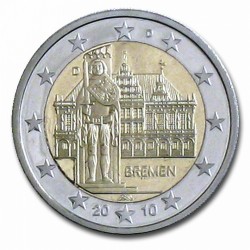 Allemagne 2 Euro commémorative 2010 - Brême - Hôtel de Ville et Roland - D - Munich Allemagne 2010  6.300.000 EX.