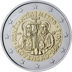 Slovaquie 2 Euro commémorative 2013 - 1150e anniversaire de la mission de Cyrille et Méthode en Grande-Moravie  1.000.000 EX.