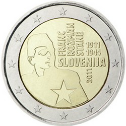 Slovénie 2 Euro commémorative 2011 - Centenaire de la naissance de Franc Rozman dit Stane  1.000.000 EX.