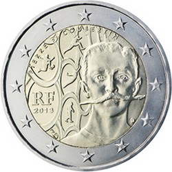 France 2 Euro commémorative 2013 Pierre de Coubertin  1.000.000 EX.