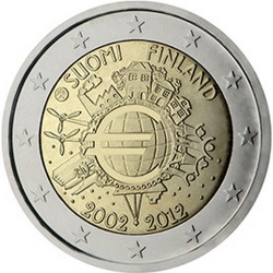 Finlande 2 Euro commémorative 2012 Dix ans de billets et pièces en euros  1.475.000 EX.