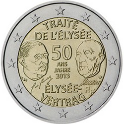 France 2 Euro commémorative 2013 Traité de l'Élysée  10.000.000 EX.