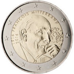 France 2 Euro commémorative 2016 François Mitterrand  10.000.000 EX.