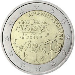 France 2 Euro commémorative 2011 Fête de la Musique  10.000.000 EX.