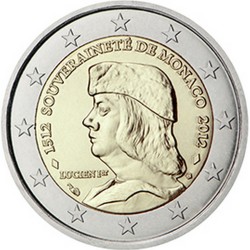 Monaco 2 Euro commémorative 2012 - 500e anniversaire de la souveraineté de Monaco  100.000 EX.
