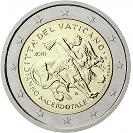 Vatican 2 Euro commémorative 2010 - Année sacerdotale - Blister  100.000  EX.