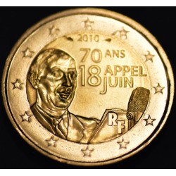France 2 Euro commémorative 2010 Appel du 18 juin 1940  20.000.000 EX.