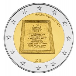 Malte 2 Euro commémorative 2015 - République de Malte 1974 - avec différent  30.000 EX.