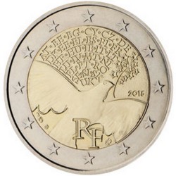 France 2 Euro commémorative 2015 70 ans de Paix en Europe  4.000.000 EX.