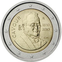 Italie 2 Euro commémorative 2010 - Bicentenaire de la naissance de Camillo Benso - Comte de Cavour  4.000.000  EX.