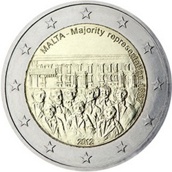 Malte 2 Euro commémorative 2012 - Représentation majoritaire 1887  400.000 EX.