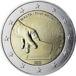 Malte 2 Euro commémorative 2011 - Première élection de représentants en 1849  430.000 EX.