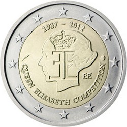 Belgique 2 Euro commémorative 75e anniversaire du concours Reine Élisabeth 2012  5.000.000 EX.