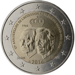 Luxembourg 2 Euro commémorative 2014 - 50e anniversaire du Couronnement du Grand-Duc Jean  500.000 EX.