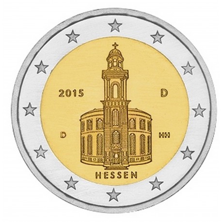 Allemagne 2 Euro commémorative 2015 - La Hesse - Eglise Saint-Paul de Francfort - D - Munich Allemagne 2015 D  6.300.000 EX.