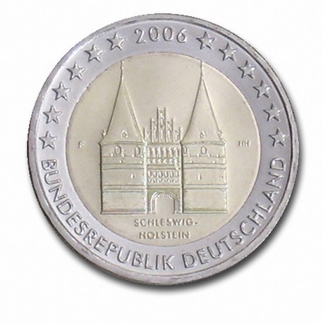 Allemagne 2 Euro commémorative 2006 - Schleswig-Holstein - Holstentor Lübeck - F - Stuttgart Allemagne 2006 F  7.200.000 EX.