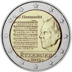 Luxembourg 2 Euro commémorative 2013 - Hymne national du Grand-Duché  700.000  EX.