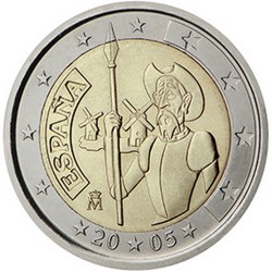 Espagne 2 Euro commémorative 2005 Don Quichotte  8.000.000 EX.