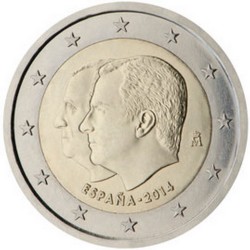 Espagne 2 Euro commémorative 2014 - Succession au trône par Felipe VI  8.100.000 EX.