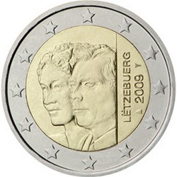 Luxembourg 2 Euro commémorative 2009 - Grand-Duc Henri et Grande-Duchesse Charlotte  800.000  EX.